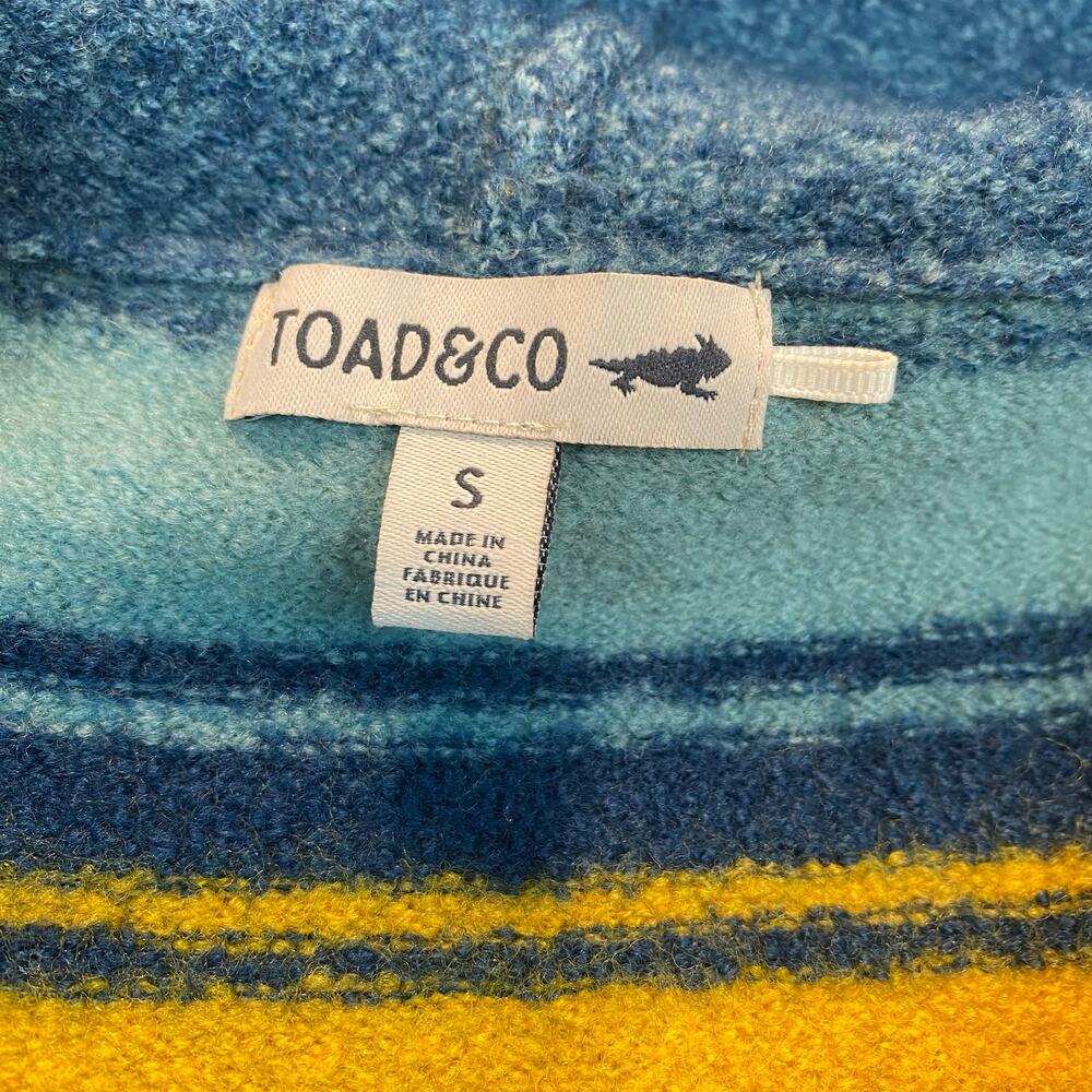 Toad & Co Merino Heartfelt Hoodie Cardigan Sweater Womens Duster Striped Coat S - Picture 4 of 8